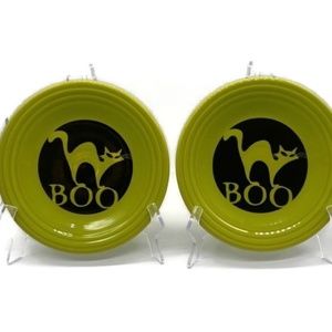 Fiestaware Halloween Boo Cat Luncheon Dessert Plate Green Fiesta